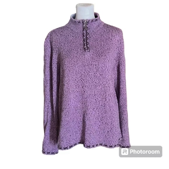 Christopher & Banks Zippered Turtleneck Purple Sweater Size L - Picture 1 of 12